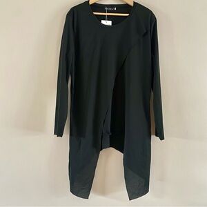 NWT HEQU Japan Seoul Tokyo Unisex Men’s Goth Black Layered Asymmetrical Tunic XL
